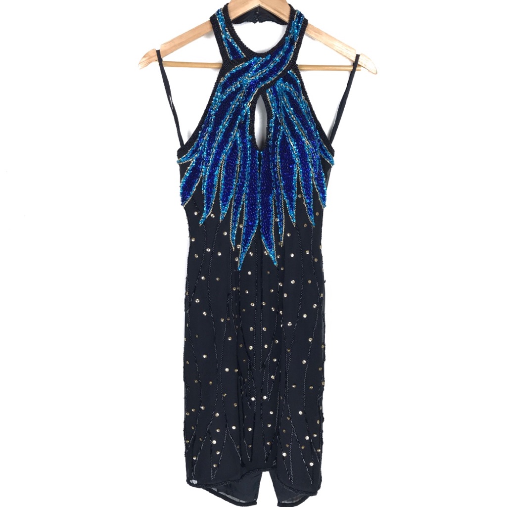 Vtg Great Gatsby Sequin Show Girl Dress Sz. S